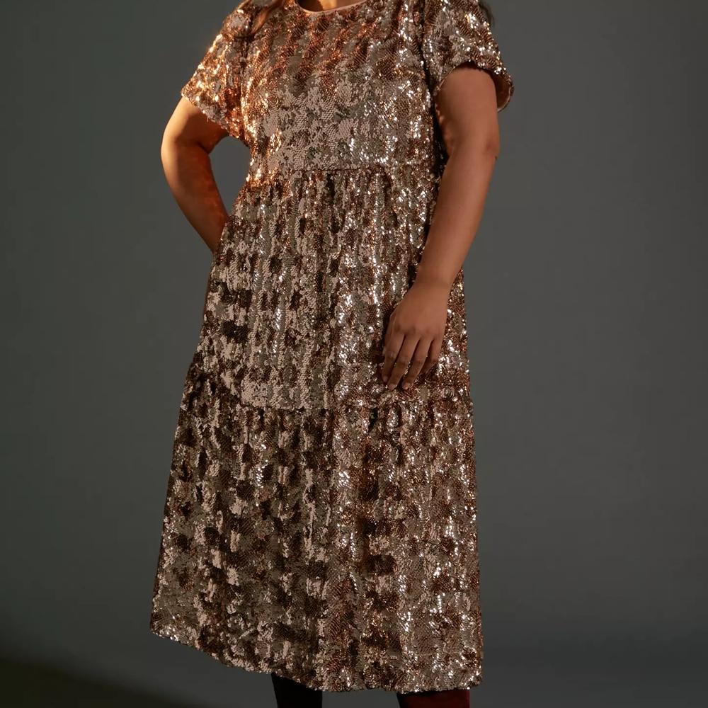 XL Anthropologie Maeve Bernadette Sequin Dress